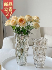 花瓶摆件客厅插花轻奢水晶玻璃ins风北欧玫瑰卧室网红水养装饰品 大号